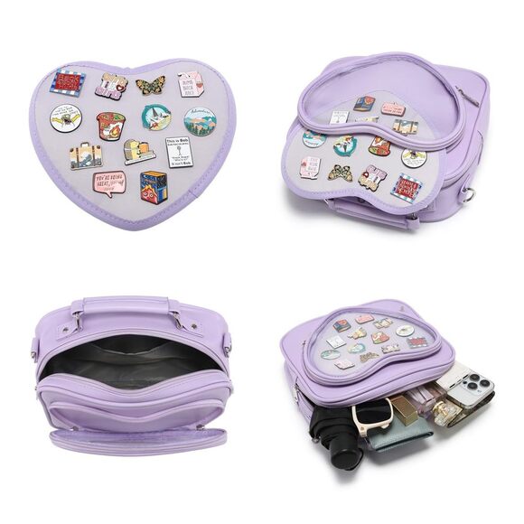 Modern Dopamine Color Ita Satchel Multi Purpose Backpack Crossbody Satchel Hea - Picture 6 of 9